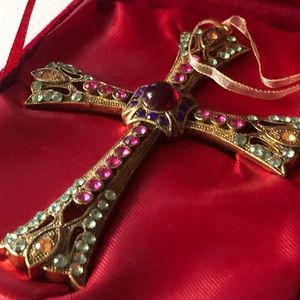 Carson Pirie Gorgeous Jeweled Cross Ornament